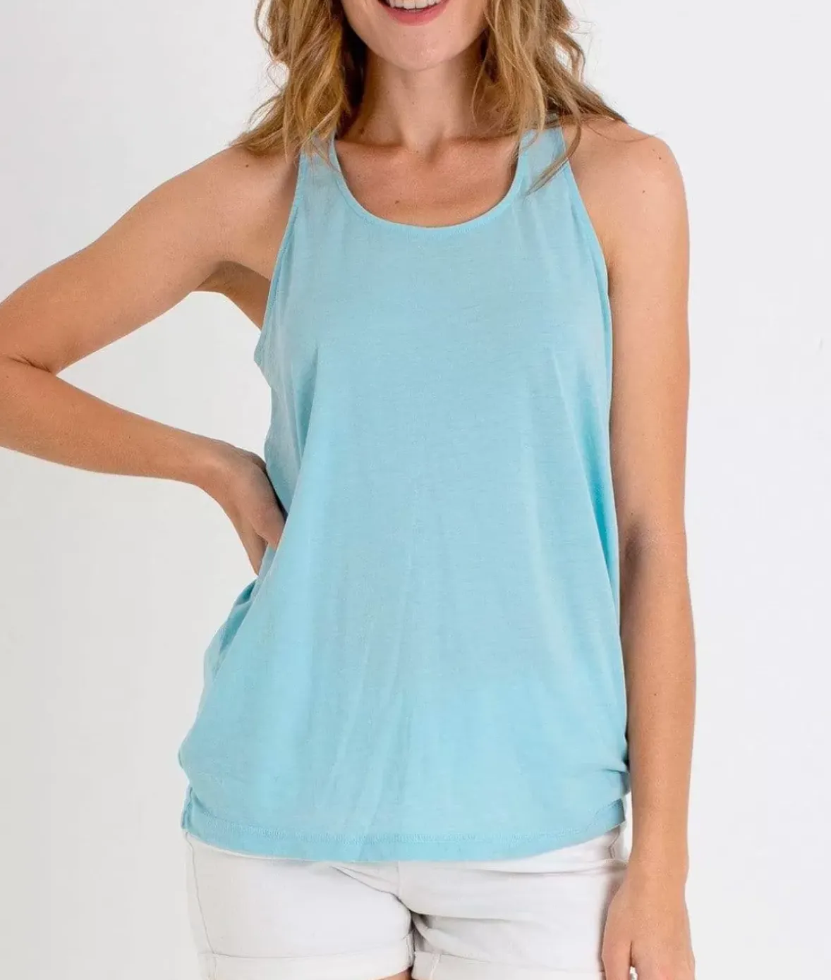 Nayked Apparel Tops>Ladies Ridiculously Soft Knotted Racerback Tank