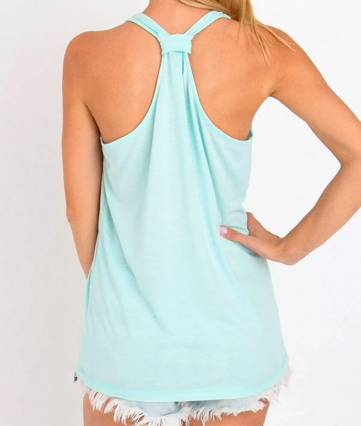 Nayked Apparel Athleisure>Ladies Ridiculously Soft Knotted Racerback Tank