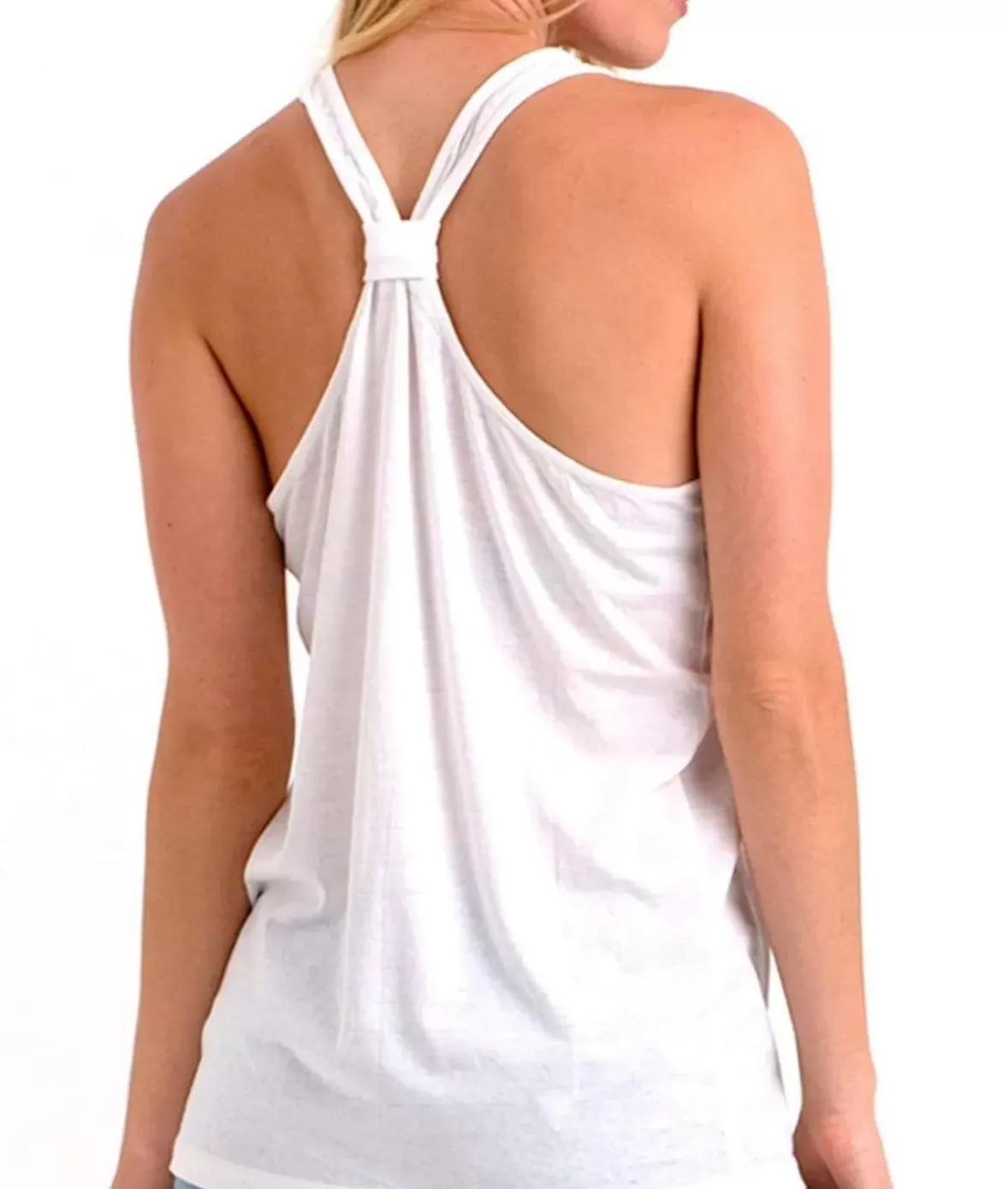 Nayked Apparel Athleisure>Ladies Ridiculously Soft Knotted Racerback Tank