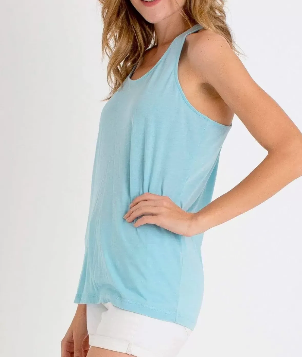 Nayked Apparel Athleisure>Ladies Ridiculously Soft Knotted Racerback Tank