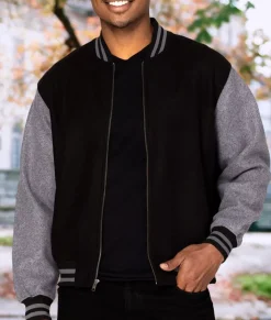 Nayked Apparel Tops>Legendary Wool Bomber Jacket