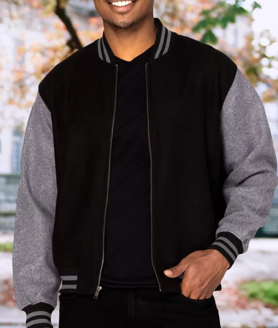 Nayked Apparel Outerwear>Legendary Wool Bomber Jacket