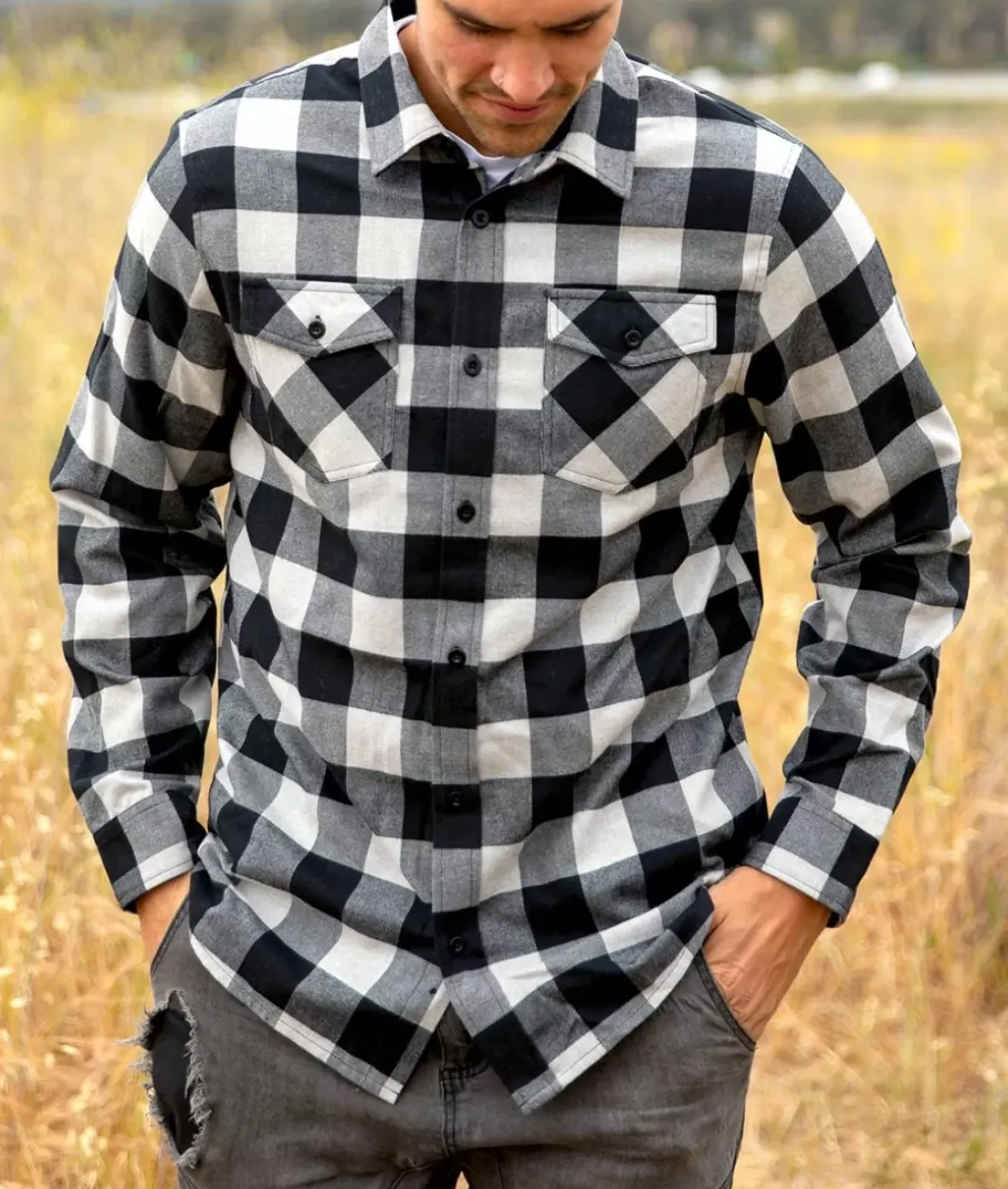 Nayked Apparel Shirts>Men'S Classic Flannel Shirt