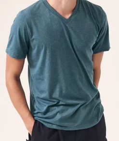 Nayked Apparel Shirts>Men'S Classic Soft Heathered Short Sleeve V-Neck T-Shirt