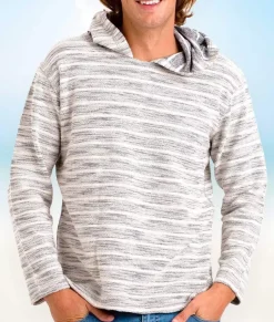 Nayked Apparel Hoodies & Sweatshirts>Men'S Cotton/Poly Striped French Terry Hoodie/Discontinued