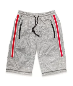 Nayked Apparel Workout Wear>Men'S Performance Fleece Side Stripe Shorts/Discontinued Heather Grey