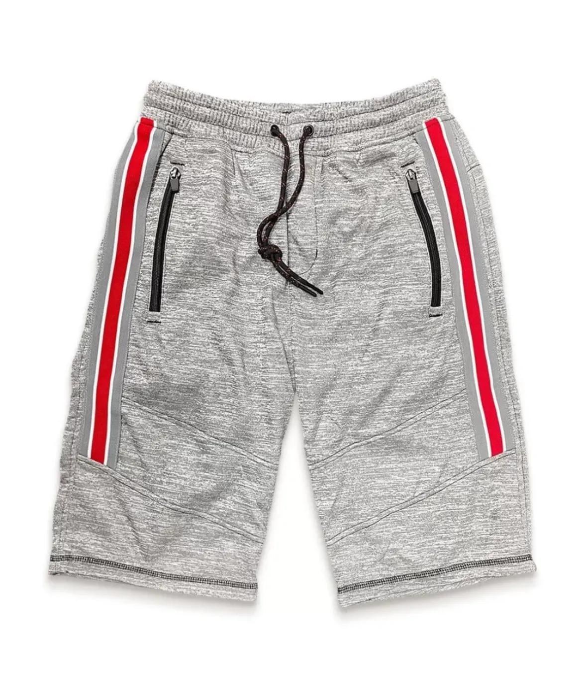 Nayked Apparel Workout Wear>Men'S Performance Fleece Side Stripe Shorts/Discontinued Heather Grey