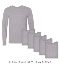 Nayked Apparel T-Shirts>Men'S 6Pk Ridiculously Soft Long Sleeve 100% Cotton T-Shirt