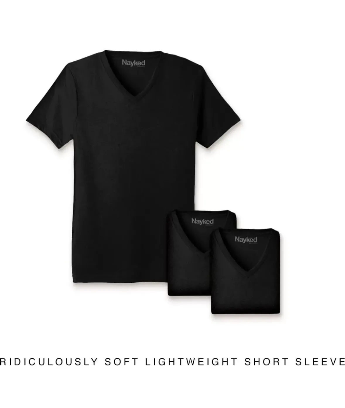 Nayked Apparel T-Shirts>Men'S 3Pk Ridiculously Soft Lightweight V-Neck T-Shirt
