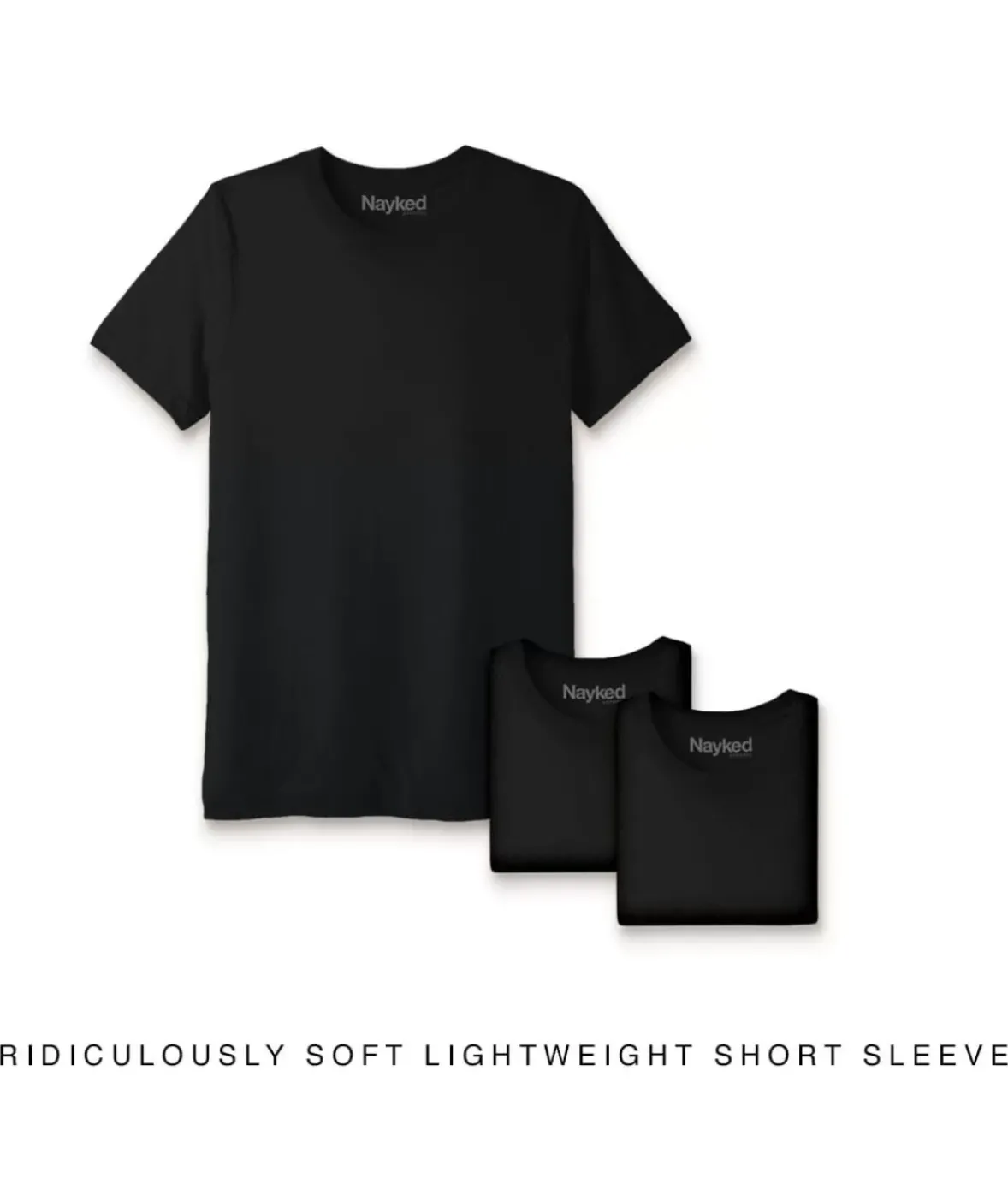Nayked Apparel T-Shirts>Men'S 3Pk Ridiculously Soft Lightweight Crew Neck T-Shirt
