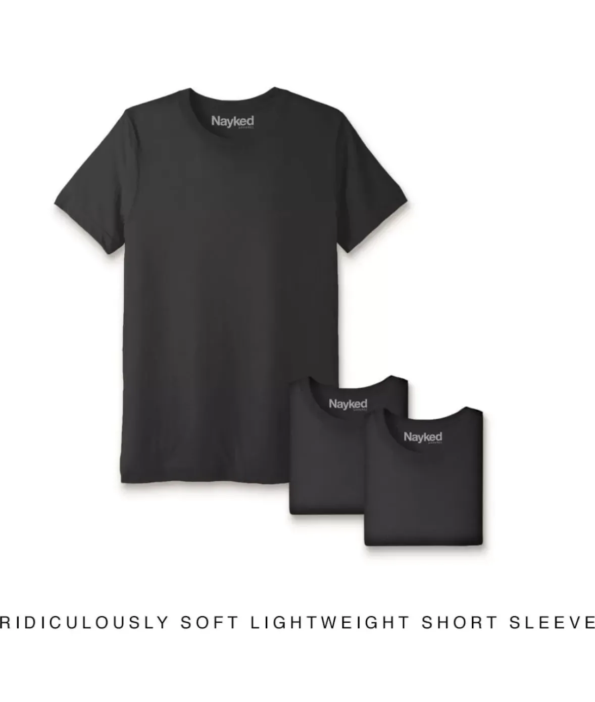 Nayked Apparel T-Shirts>Men'S 3Pk Ridiculously Soft Lightweight Crew Neck T-Shirt