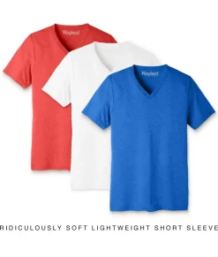 Nayked Apparel T-Shirts>Men'S 3Pk Ridiculously Soft Lightweight V-Neck T-Shirt Favorites