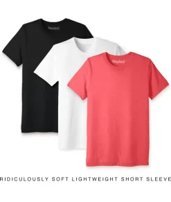 Nayked Apparel T-Shirts>Men'S 3Pk Ridiculously Soft Lightweight Crew Neck T-Shirt Favorites