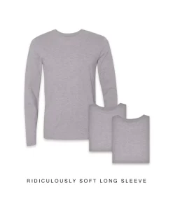 Nayked Apparel Shirts>Men'S 3Pk Ridiculously Soft Long Sleeve 100% Cotton T-Shirt