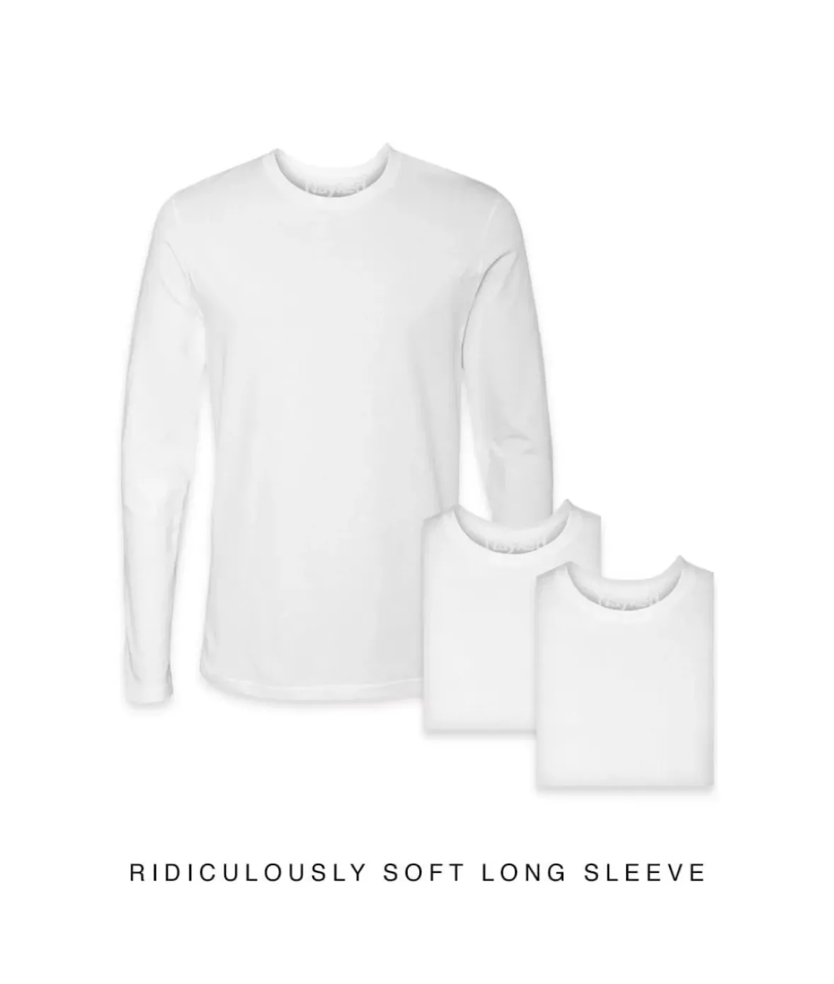 Nayked Apparel Shirts>Men'S 3Pk Ridiculously Soft Long Sleeve 100% Cotton T-Shirt