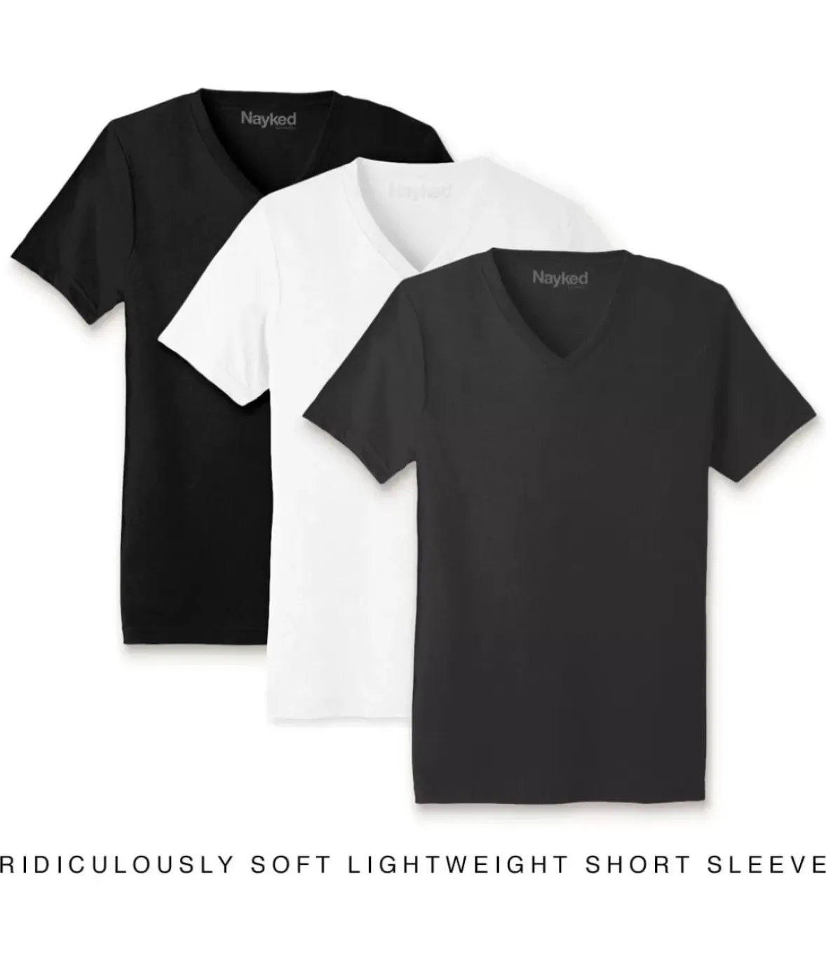Nayked Apparel Shirts>Men'S 3Pk Ridiculously Soft Lightweight V-Neck T-Shirt Favorites