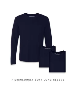 Nayked Apparel T-Shirts>Men'S 3Pk Ridiculously Soft Long Sleeve 100% Cotton T-Shirt