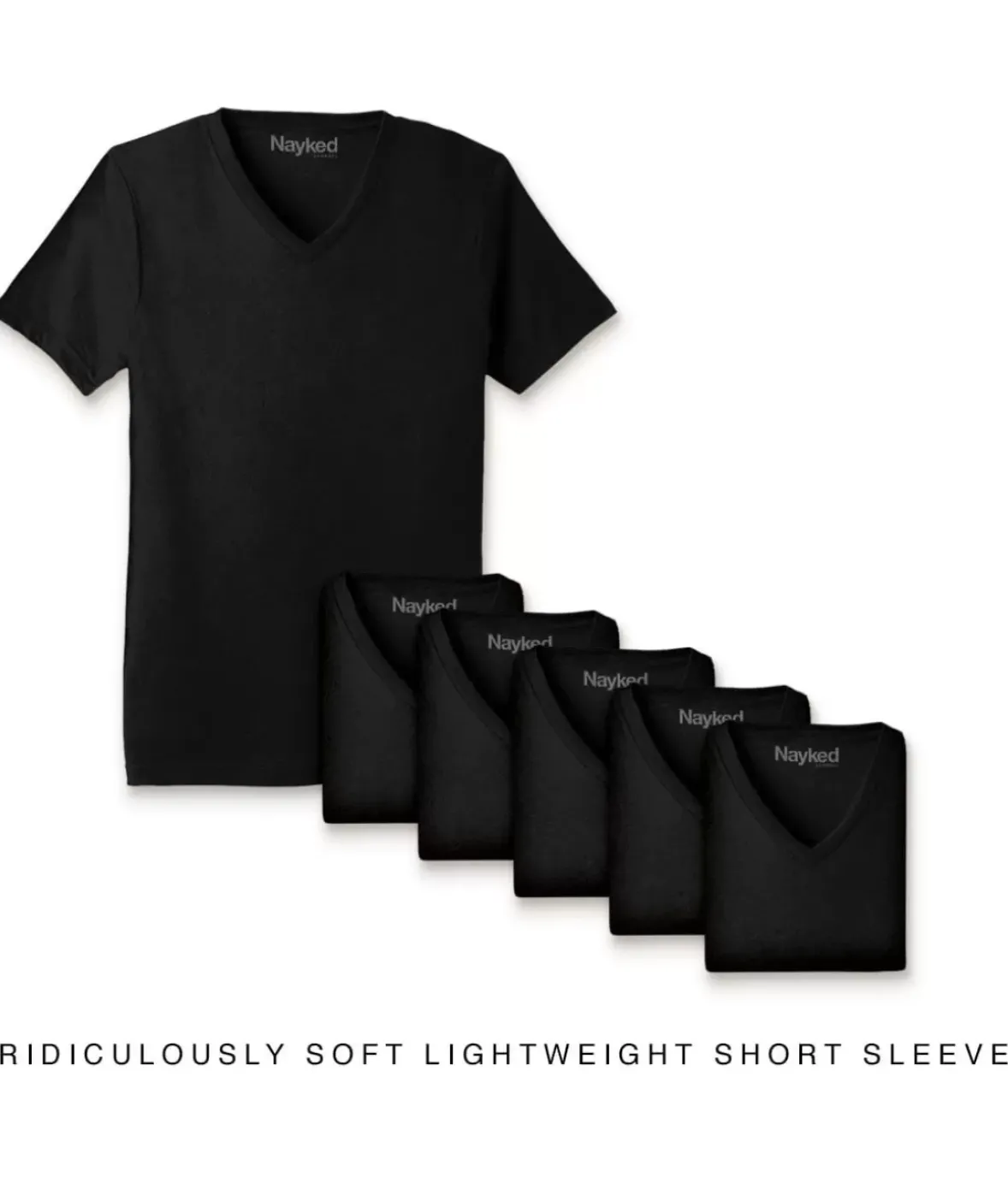 Nayked Apparel T-Shirts>Men'S 6Pk Ridiculously Soft Lightweight V-Neck T-Shirt