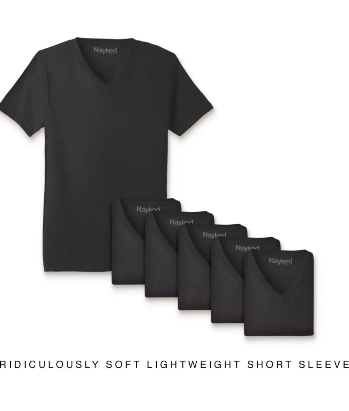 Nayked Apparel T-Shirts>Men'S 6Pk Ridiculously Soft Lightweight V-Neck T-Shirt