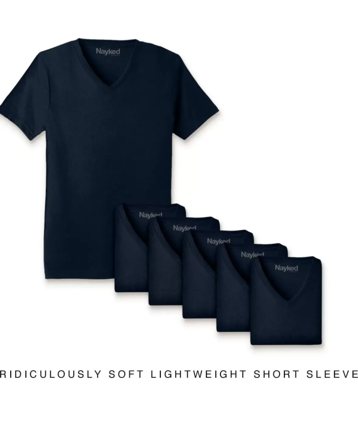 Nayked Apparel T-Shirts>Men'S 6Pk Ridiculously Soft Lightweight V-Neck T-Shirt