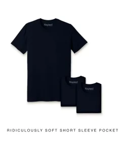 Nayked Apparel T-Shirts>Men'S 3Pk Ridiculously Soft 100% Cotton Pocket T-Shirt
