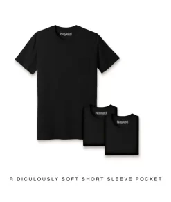 Nayked Apparel T-Shirts>Men'S 3Pk Ridiculously Soft 100% Cotton Pocket T-Shirt