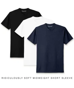 Nayked Apparel T-Shirts>Men'S 3Pk Ridiculously Soft Midweight Crew T-Shirt Favorites
