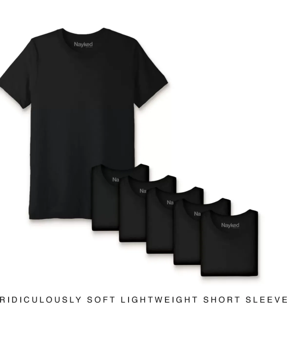 Nayked Apparel Shirts>Men'S 6Pk Ridiculously Soft Lightweight Crew Neck T-Shirt