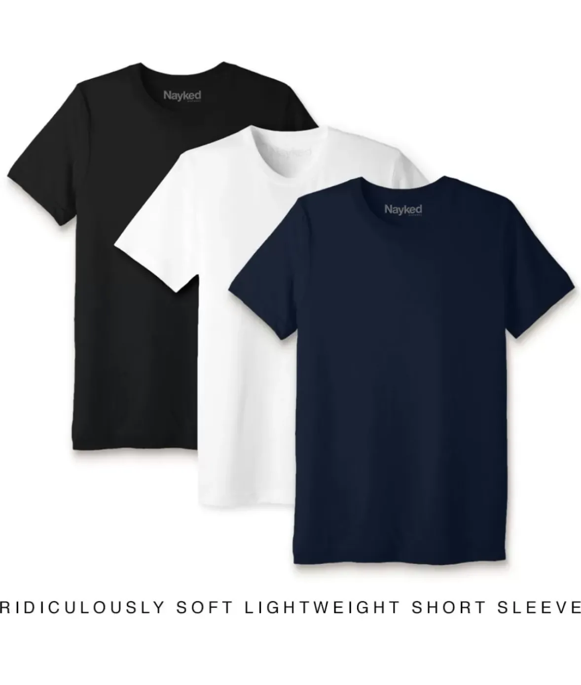 Nayked Apparel Shirts>Men'S 3Pk Ridiculously Soft Lightweight Crew Neck T-Shirt Favorites