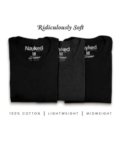 Nayked Apparel T-Shirts>Men'S 3Pk Tri-Nayked Short Sleeve Crew Neck T-Shirts