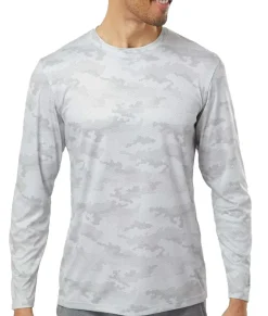 Nayked Apparel Workout Wear>Men'S Pompano Performance Upf Camo Long Sleeve T-Shirt