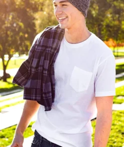 Nayked Apparel T-Shirts>Men'S Ridiculously Soft 100% Cotton Pocket T-Shirt