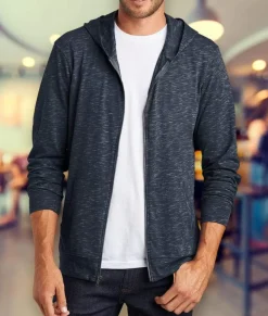 Nayked Apparel Outerwear>Men'S Ridiculously Soft Big Lightweight Full-Zip Hoodie