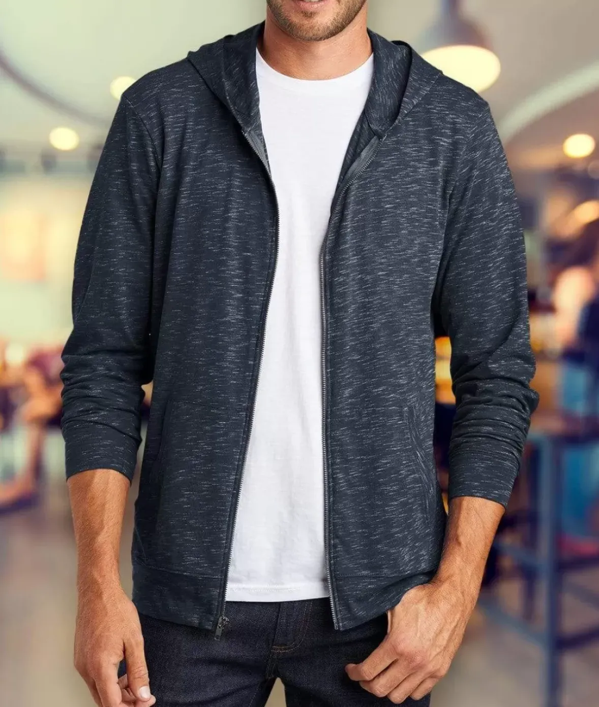 Nayked Apparel Outerwear>Men'S Ridiculously Soft Big Lightweight Full-Zip Hoodie