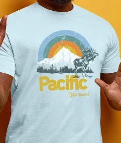 Nayked Apparel Shirts>Men'S Ridiculously Soft Big Graphic T-Shirt | Pacific Northwest