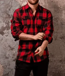 Nayked Apparel Shirts>Men'S Ridiculously Soft Button Down Plaid Flannel Shirt