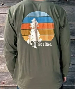 Nayked Apparel Shirts>Men'S Ridiculously Soft Cotton Long Sleeve Graphic Tee | Take A Hike