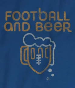 Nayked Apparel Shirts>Men'S Ridiculously Soft Cotton Long Sleeve Graphic Tee | Football And Beer