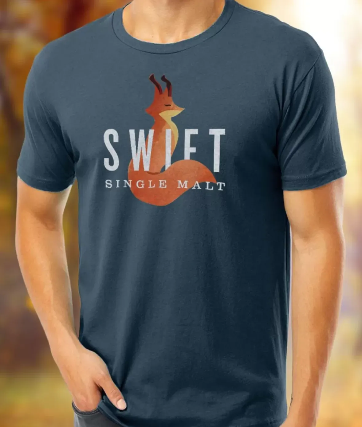 Nayked Apparel Shirts>Men'S Ridiculously Soft Cotton Graphic Tee | Swift Single Malt