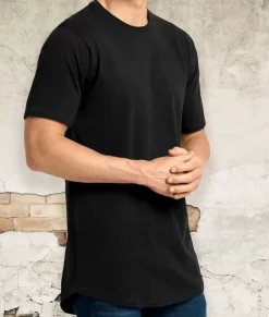 Nayked Apparel Shirts>Men'S Ridiculously Soft Curved Hem Longline T-Shirt