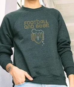 Nayked Apparel Hoodies & Sweatshirts>Men'S Ridiculously Soft Fleece Graphic Pullover Sweatshirt | Football And Beer