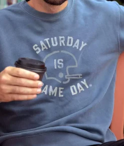 Nayked Apparel Shirts>Men'S Ridiculously Soft Heavyweight Fleece Graphic Pullover Sweatshirt | Saturday Is Game Day