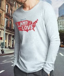 Nayked Apparel T-Shirts>Men'S Ridiculously Soft Lightweight Long Sleeve Graphic Tee | Land That I Love