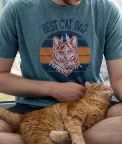 Nayked Apparel T-Shirts>Men'S Ridiculously Soft Lightweight Graphic Tee | Best Cat Dad