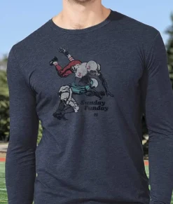 Nayked Apparel T-Shirts>Men'S Ridiculously Soft Lightweight Long Sleeve Graphic Tee | Sunday Funday