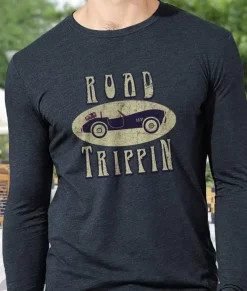 Nayked Apparel Shirts>Men'S Ridiculously Soft Lightweight Long Sleeve Graphic Tee | Road Trippin