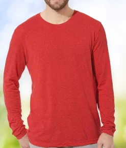 Nayked Apparel T-Shirts>Men'S Ridiculously Soft Lightweight Long Sleeve Crew Shirt