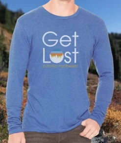 Nayked Apparel Shirts>Men'S Ridiculously Soft Lightweight Long Sleeve Graphic Tee | Get Lost