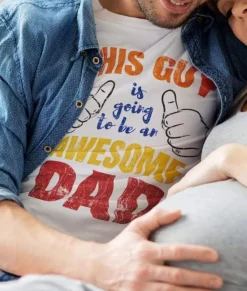 Nayked Apparel T-Shirts>Men'S Ridiculously Soft Lightweight Graphic Tee | Awesome Dad-To-Be