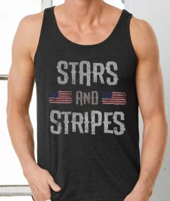 Nayked Apparel Shirts>Men'S Ridiculously Soft Lightweight Graphic Tank | Stars & Stripes